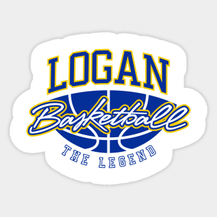 Logan Basketball The Legend Custom Player Your Name Sticker